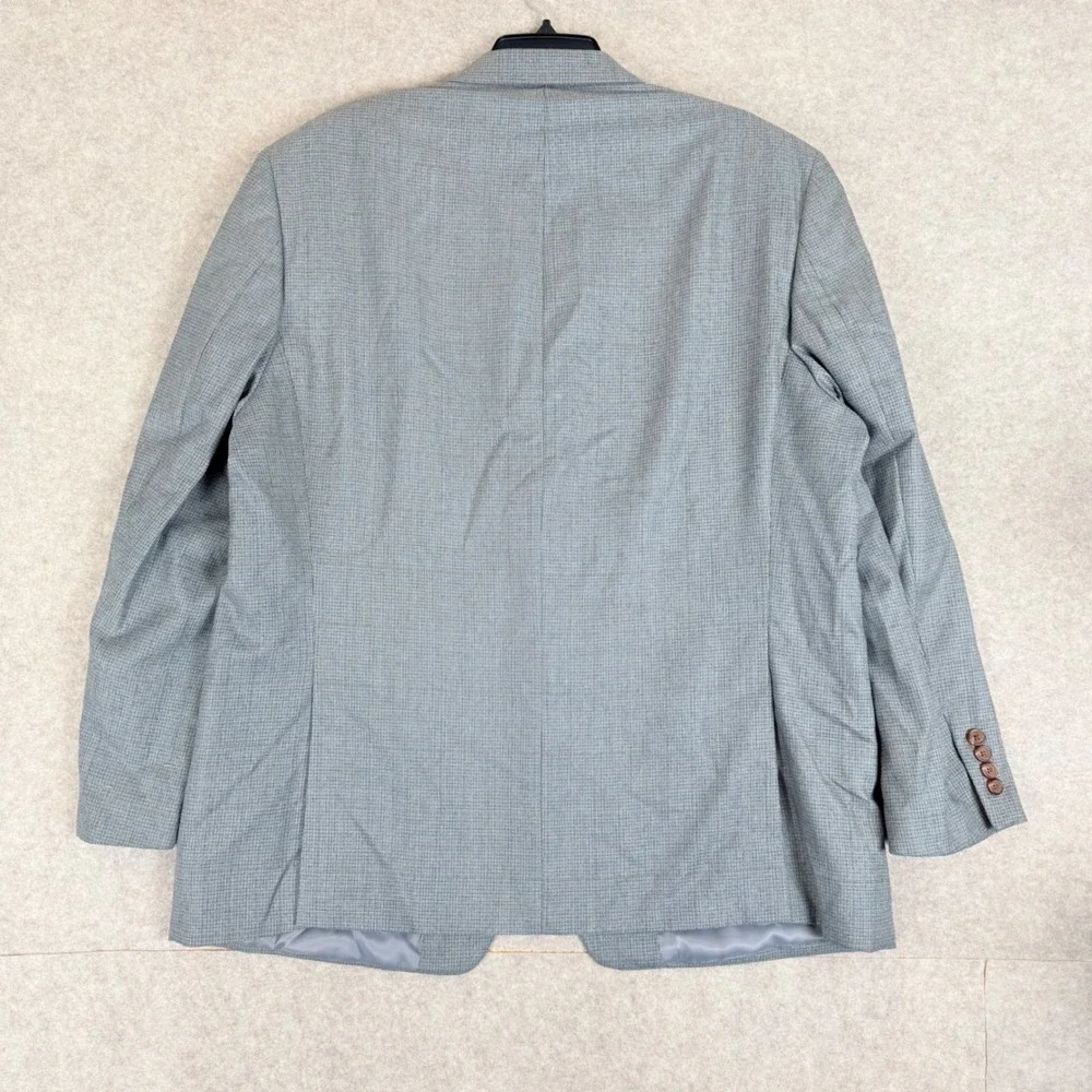 Lauren Ralph Lauren Windowpane 48R Blazer Grey Micro Check 2-Button RN90736